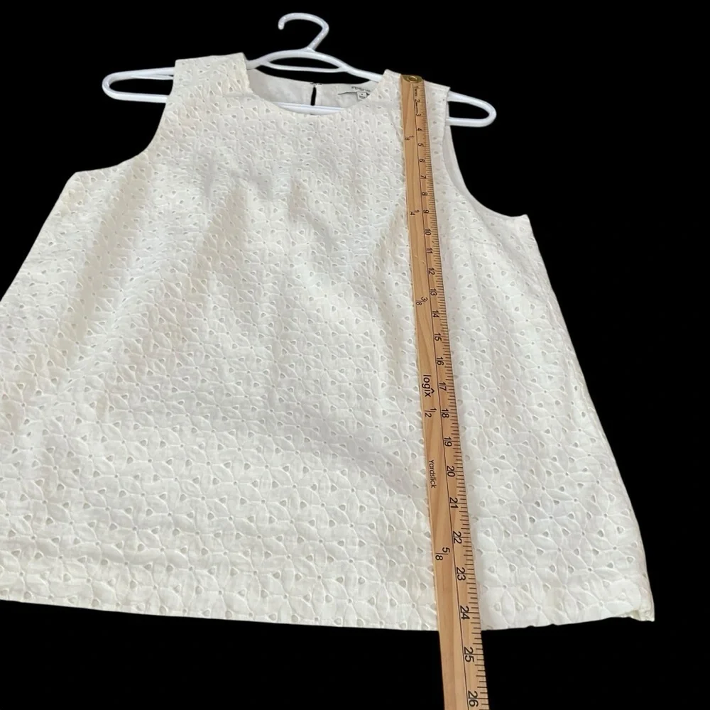 Madewell Eyelet Cotton Sleeveless Top White Size Small - Picture 4 of 7